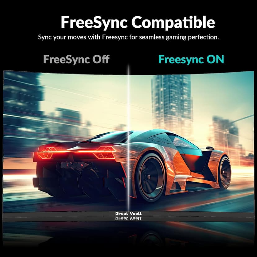 24 Inch Curved Gaming Monitor, 180Hz/144Hz FHD 1080P, 120% sRGB, 1ms, AMD FreeSync, Low Motion Blur, VESA Wall Mount, HDMI 1.4 & DP 1.2 – Black