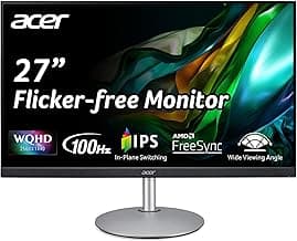 acer CB272U Ebmiiprx 27" WQHD 2560 x 1440 Home Office Monitor | AMD FreeSync | 1ms VRB | 100Hz | Zero Frame | Height Adjustable Stand with Swivel, Tilt & Pivot (Display Port 1.2 & 2 x HDMI 2.0 Ports)