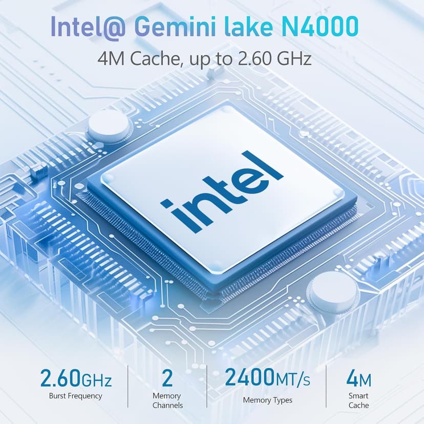 KG1 Mini PC N4000(up to 2.6GHz), Mini Computer 8GB LPDDR4 RAM/128GB eMMC, Mini Desktop Computer Support 4K Dual Display, WiFi 5, BT 5.0, and USB 3.0 (Grey)