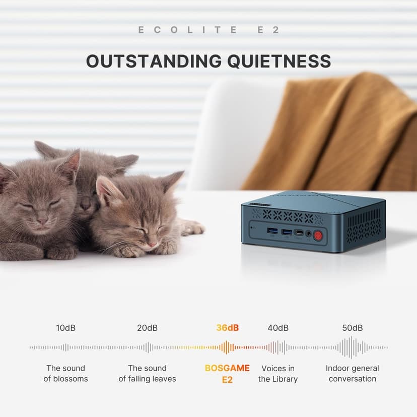 E2 Mini PC Desktop Computers, AMD Ryzen 5 3550H, 16GB DDR4, 512GB PCIe SSD, 4K Triple Display, Type-C & USB3.2, RJ45 & Wi-Fi 5 & BT 5.0, Compact Silent PC for Office, Streaming, Home Theater