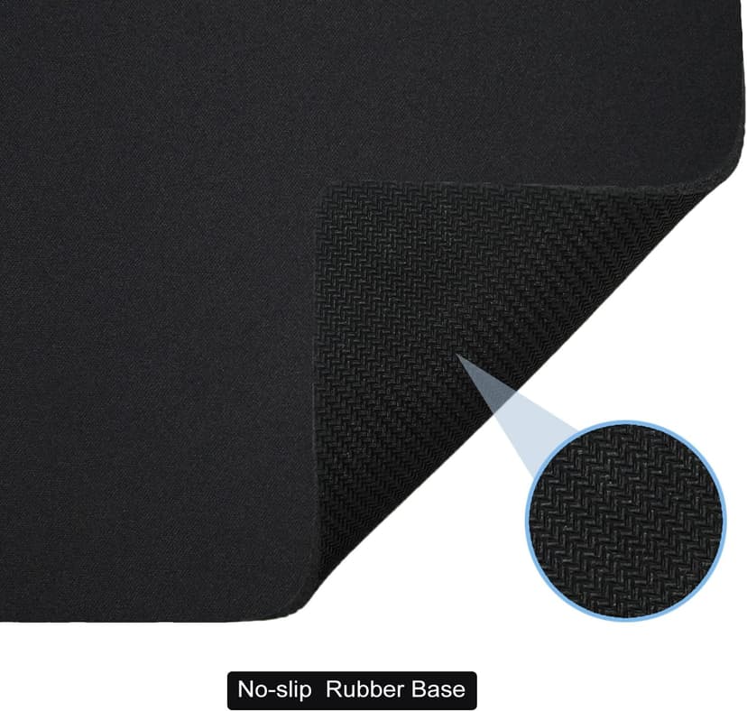 Small Mouse Pad 3 Pack, Mini Mouse Pads for Wireless Mouse and Laptop Computer, Portable Mousepad with Non-Slip Rubber Base & Waterproof Surface - Black -5.5 x 7 in