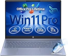 HP Pavilion 16 Touchscreen Laptop – Intel Core 7 150U (Beats i7-1355U) – 16" WUXGA Display – AI Copilot, Backlit – Windows 11 Pro, Office Pro Lifetime 65W GaN Charging– Sky Blue – 32GB RAM | 4TB SSD