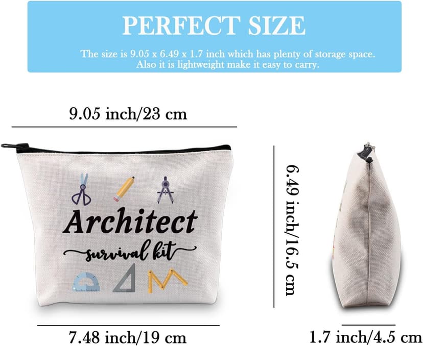 GJTIM Architecture Gifts Architecture Student Gift Architect Survival Kit Zipper Pouch Makeup Bag for Architects (Survival Kit Architect bag)