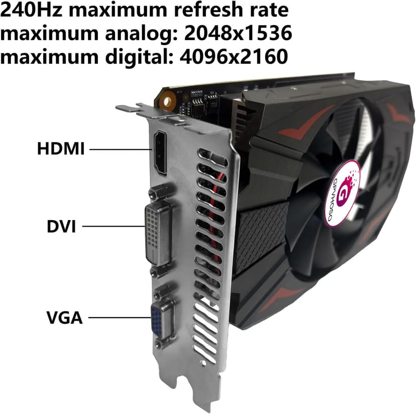 GTX 750Ti 4GB GDDR5 Graphics Card, 640SP 128bit Direct X12 Computer Video Cards, PCI Express 3.0x16 Interface, VGA, HDMI, DVI-D, Low Power GPU for Working Gaming