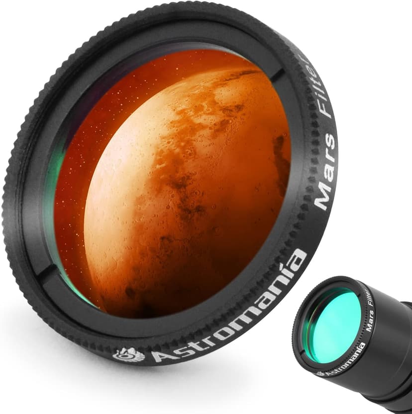 Astromania 1.25" Mars Observing Eyepiece Filter - Prepare for July's Opposition - Designed to Ferret Out Resolution of Martian Polar Regions, Highland Mountain ranges, and expansive mare flatlands