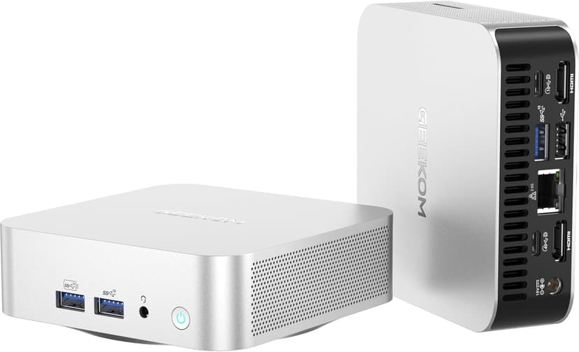 GEEKOM A6 Mini PC, AMD Ryzen 7 6800H(up to 4.7GHz), 32GB DDR5 RAM, 1TB PCIe 4.0 NVMe SSD, Radeon 680M, Compact Aluminium Design Windows 11 Pro Desktop Computer with USB4/8K UHD/Wi-Fi 6E/BT 5.2