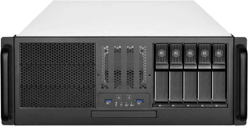 SilverStone Technology RM41-H08 4U Rackmount Server Case with 5 x 3.5 Hot-Swappable Bay and 3 x 5.25 Bays with USB 3.1 Gen 1 RM41-H08-x