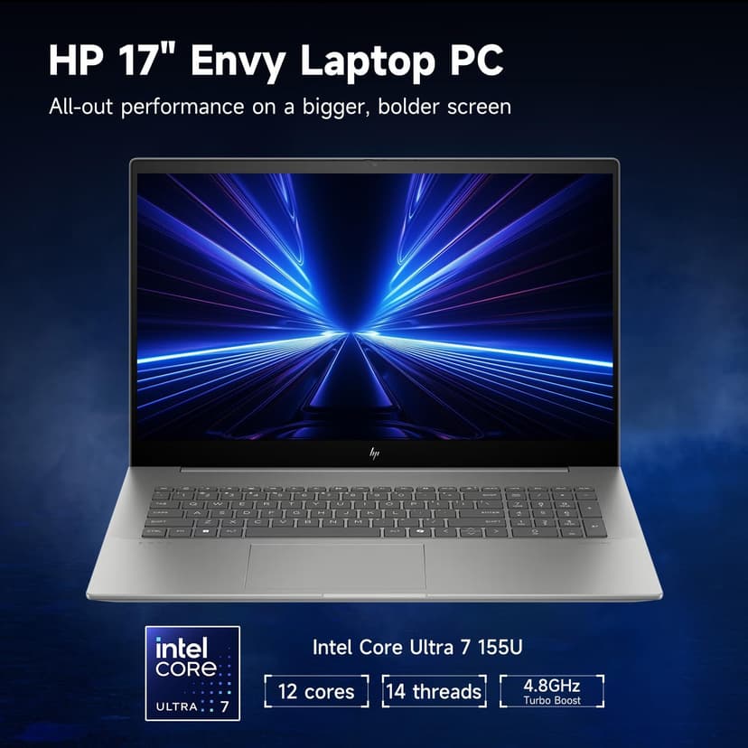 HP 2025 Envy Next Gen Copilot AI Ready Business Laptop, 17.3" UHD Display, Intel Core Ultra 7 155U, GeForce RTX 3050, 64GB DDR5 RAM, 2TB SSD, Backlit KB, Wi-Fi 7, W11P, ADATA 512 External SSD Bundle