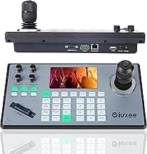 iuZee PTZ Camera Controller 4D Joystick PoE IP PTZ Keyboard Controller 5" LCD Screen Preview for Live Streaming Meeting Church Education, Support VISCA PELCO-P PELCO-D RS422 RS485 RS232 RJ45