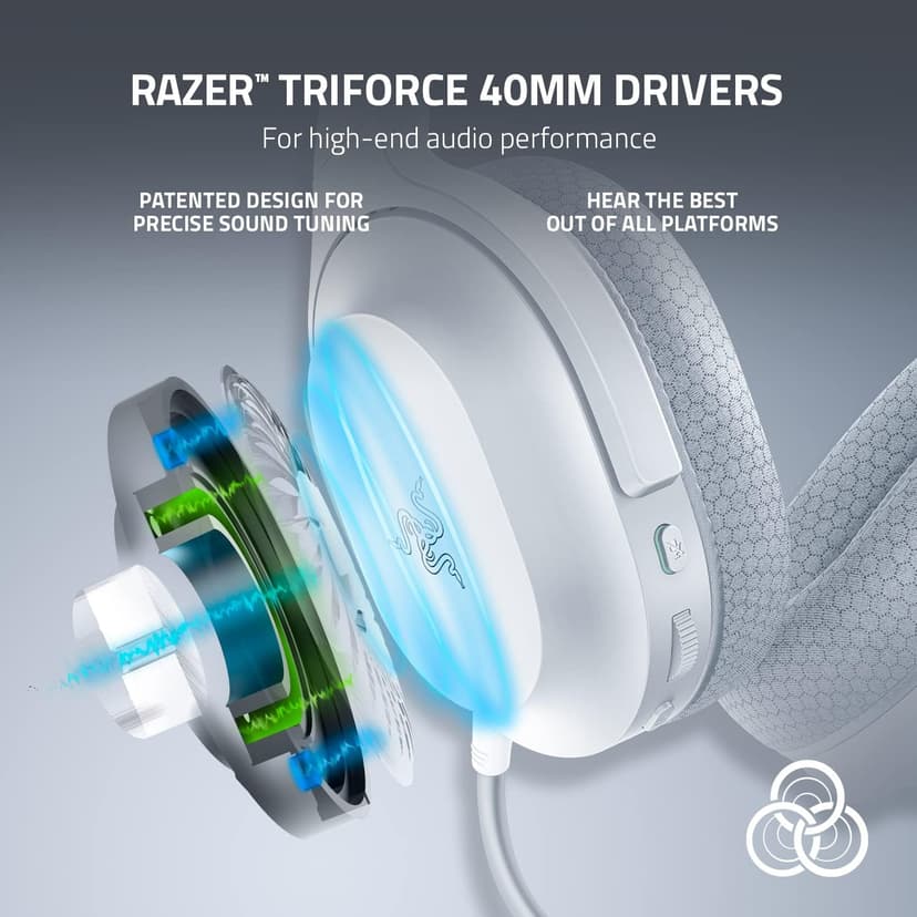 Razer Barracuda X Wireless Gaming & Mobile Headset (PC, PlayStation, Switch, Android, iOS): 2.4GHz Wireless + Bluetooth - Lightweight - 40mm Drivers - Detachable Mic - 50 Hr Battery - Mercury White