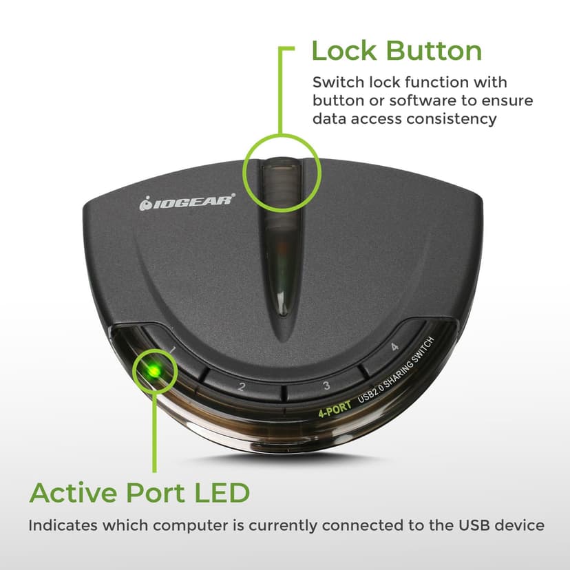 IOGEAR 4-Port USB 2.0 Automatic Printer Switch, GUB431