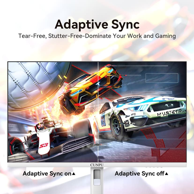 27 Inch 2560x1440p 120Hz White Monitor, IPS Ultra-Thin Bezel Computer Gaming Monitor, 100% sRGB, 16.7M Colors, Adaptive Sync, HDMI/DP, VESA 100x100mm, Eye Care, Tilt Adjustable for Game and Work