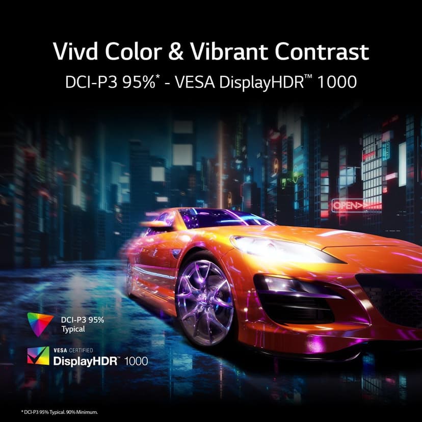LG 49" UltraGear DQHD (5120x1440) Curved Gaming Monitor, 240Hz, 1ms, VESA DisplayHDR 1000, HDMI 2.1, DisplayPort, 4-Pole HP Out DTS HP:X, AMD FreeSync Premium Pro, Tilt/Swivel/Height Stand, Black