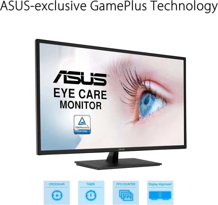 ASUS 32 Inch 1080P Monitor (VA329HE) - Full HD, IPS, 75Hz, Adaptive-Sync, Eye Care, Low Blue Light, Flicker Free, HDMI, VGA, Wall Mountable, Tilt Adjustable, Black