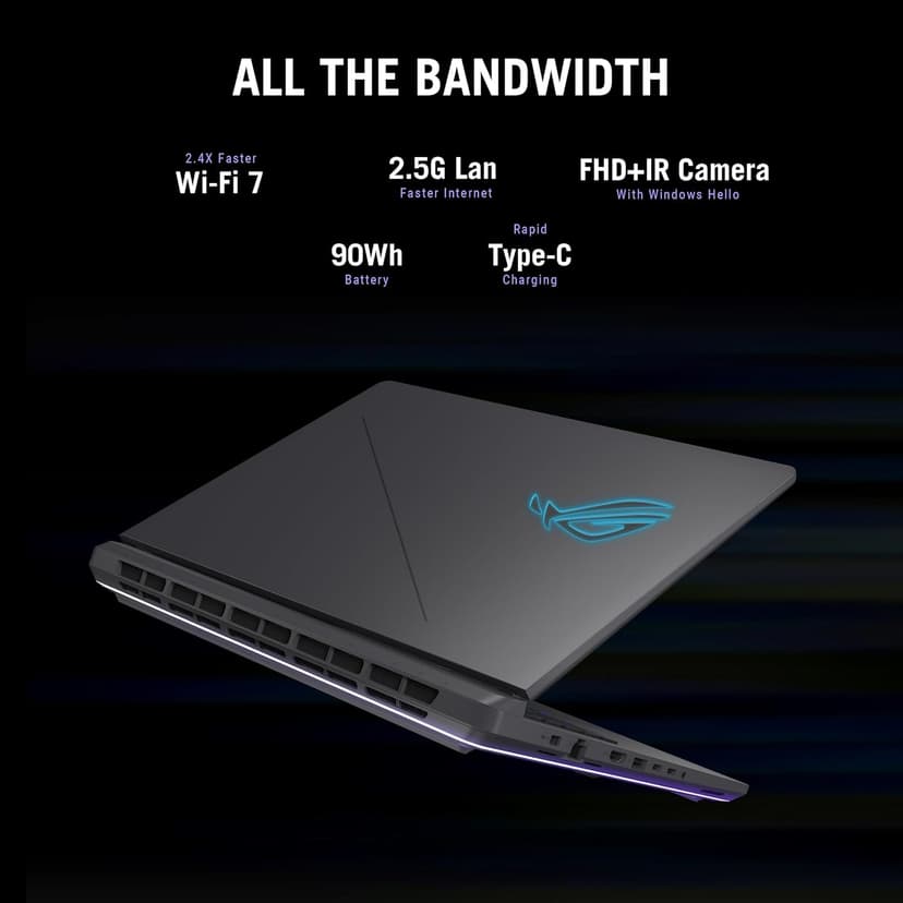 ASUS ROG Strix G16 (2025) Gaming Laptop, 16” FHD+ 16:10 165Hz/3ms Display, NVIDIA® GeForce RTX™ 5060 Laptop GPU, Intel® Core™ i7 Processor 14650HX, 16GB DDR5, 1TB Gen 4 SSD, Wi-Fi 7, Windows 11 Home