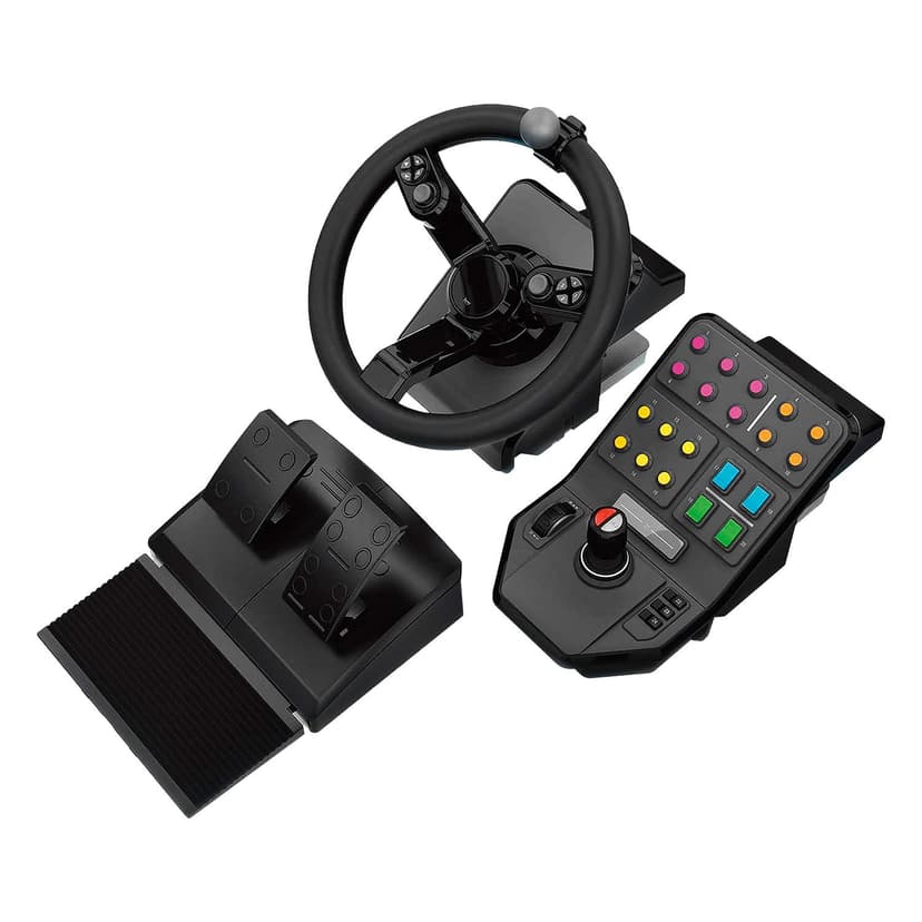 Logitech G Farm Simulator Heavy Equipment Bundle (2nd Generation), Steering Wheel Controller for Farm Simulation 2025 (and Previous Versions), Wheel, Pedals, Vehicle Side Panel Control Deck for PC