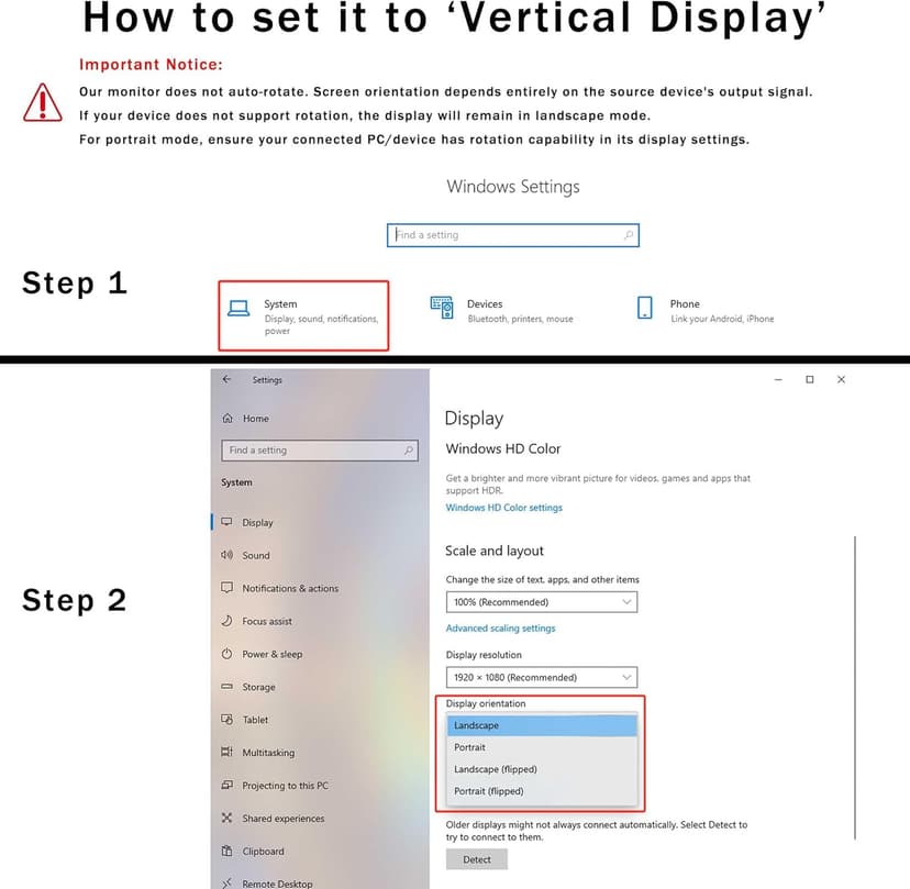 23.8 inch Computer Monitor 1920x1080 Vertical PC Monitor with HDMI VGA AV BNC USB Ports, Multi-Function Stand, VESA, Display Frameless Build-in Speakers for Office Home