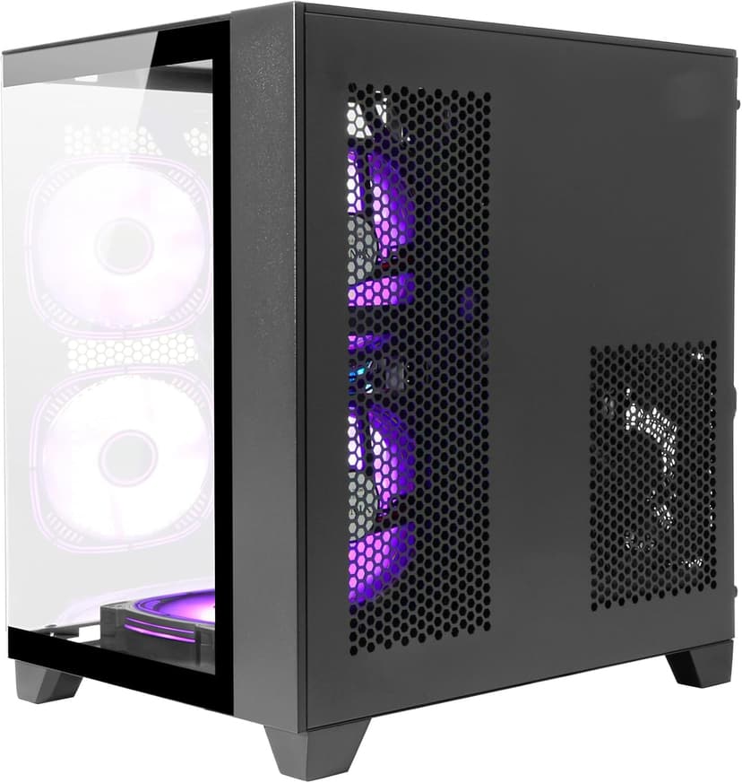 LXZ Desktop PC Computer AMD Ryzen 5 5600GT 6 core 3.9GHz, 16G DDR4 RAM, 512G NVME SSD, Tower Computer for Home and Office (Black)