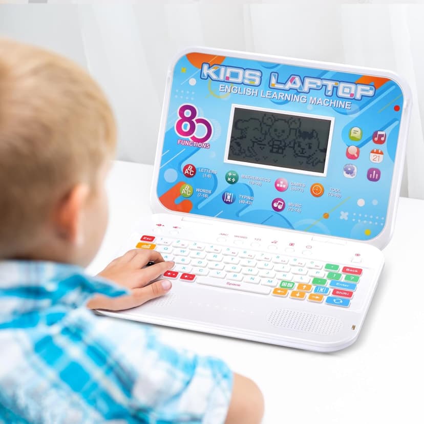 Kids Laptop, 80 Learning Modes to Learn Alphabet, Words, Mathematics, Play Games and Music, Educational Learning Computer for Kids Ages 5+