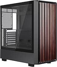 D1 Tempered Glass PC Case Meshify - Walnut Wood Front - Mesh and Glass Side Panel - Can Build in Up to 12 ARGB PWM Fans - High Airflow Mid Tower PC Gaming Case for ATX/mATX/ITX Motherboards Black