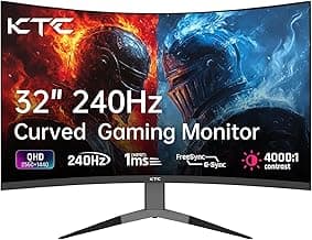 32 Inch 240Hz Curved Gaming Monitor, 2K 1440P Computer PC Monitor with 1000R 1ms Frameless, Adaptive Sync,122% sRGB, HDMI, DisplayPort, Tilt Adjustable, H32S25E