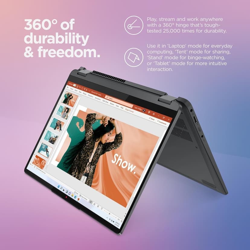 Lenovo IdeaPad Flex 5i 2-in-1 Laptop (14" FHD+ Touchscreen, Intel Core i5-1235U, 8GB RAM, 512GB SSD) Convertible, Fingerprint, Backlit, 1080p Webcam, 9-Hr Battery Life, IST Pen, Win 11 Home S Mode