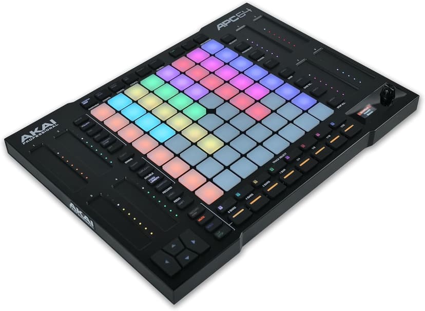 AKAI Professional APC64 Ableton MIDI Controller with 8 Touch Strips, Step Sequencer, 64 RGB Velocity-Sensitive Pads, CV Gates, MIDI In & Out, USB-C