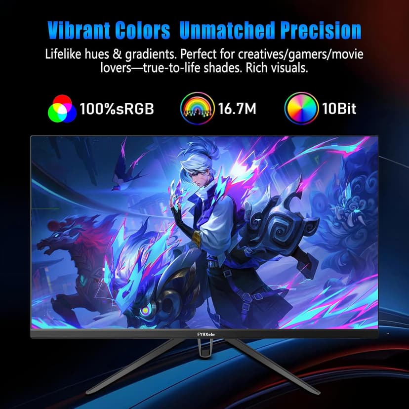 28 Inch 4K Gaming Monitor 144Hz 1ms，IPS Screen with HDR400, 100% sRGB，3840x2160 UHD, AMD FreeSync/G-Sync，PC Monitor for Gaming,Office,Type-C/HDMI/USB，VESA Mount, Bluelight Filter