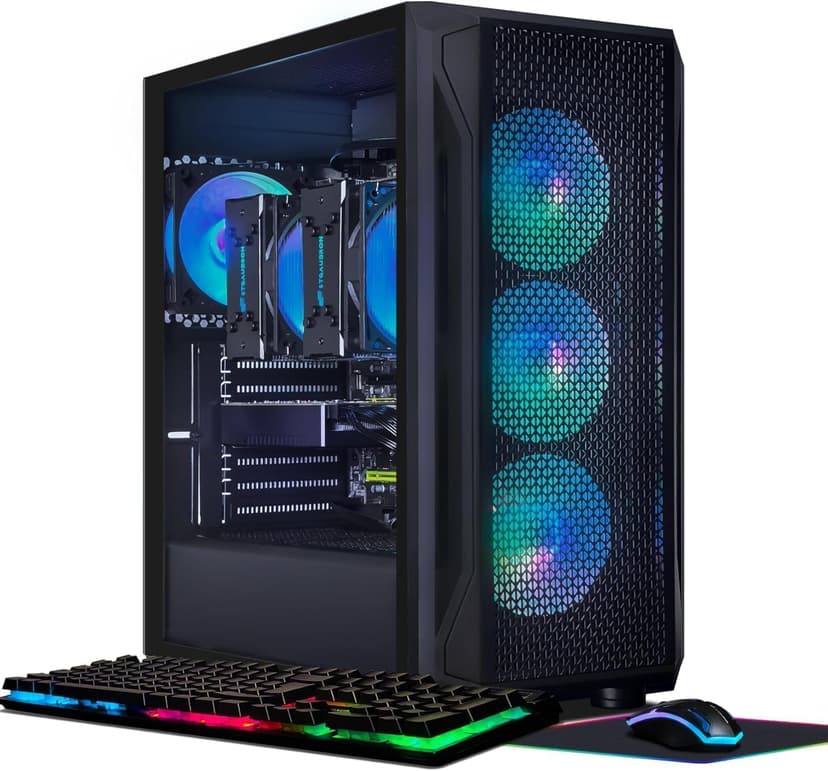 STGAubron Dual CPU Gaming PC, Dual Intel i7 Xeon E5 up to 3.7GHz, GeForce GTX 1660 Super 6G, 16G DDR4, 1T SSD, 600M WiFi, BT 5.0, RGB Fan x4, Windows 10 Pro