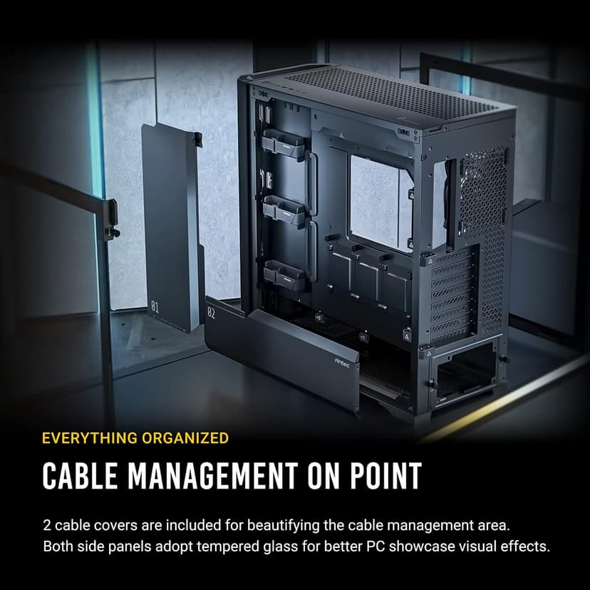 Antec Performance 1 FT, Full Tower, RTX40 Fully Compatible, Temp Display, 4 x Storm T3 PWM Fans, Type-C, Dual TG Side Panels, Removable Top Bracket, High Airflow Mesh Front Panel, E-ATX PC Gaming Case