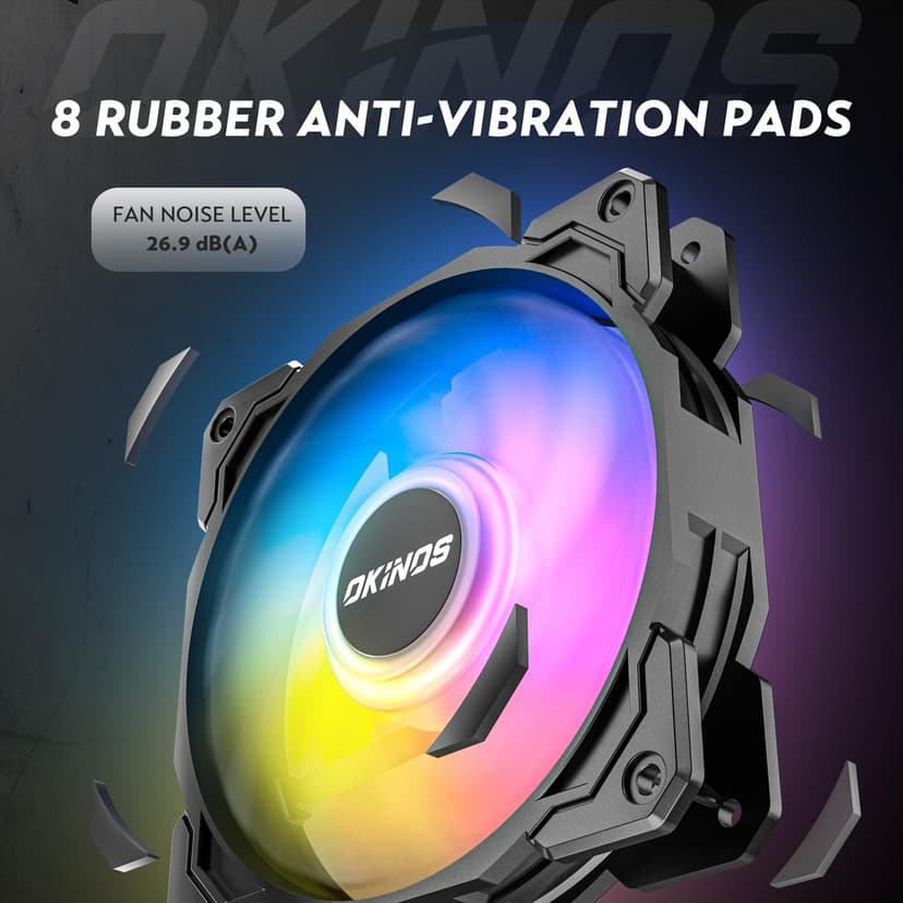 RGB Fans 5 Pack, 4-Pin PWM & 3-Pin Addressable RGB, 120mm Air Series Fans (Included ARGB Controller Hub & Remote)
