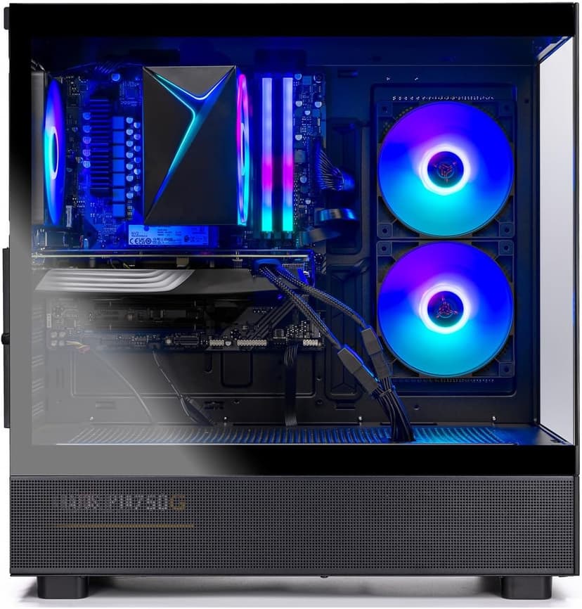 Skytech Azure Gaming PC Desktop, Ryzen 7 7700 3.8 GHz (5.3GHz Turbo), NVIDIA RTX 5060 8GB, 1TB NVMe SSD, 32GB DDR5 RAM 5200 RGB, 650W Gold PSU, Wi-Fi, Win 11