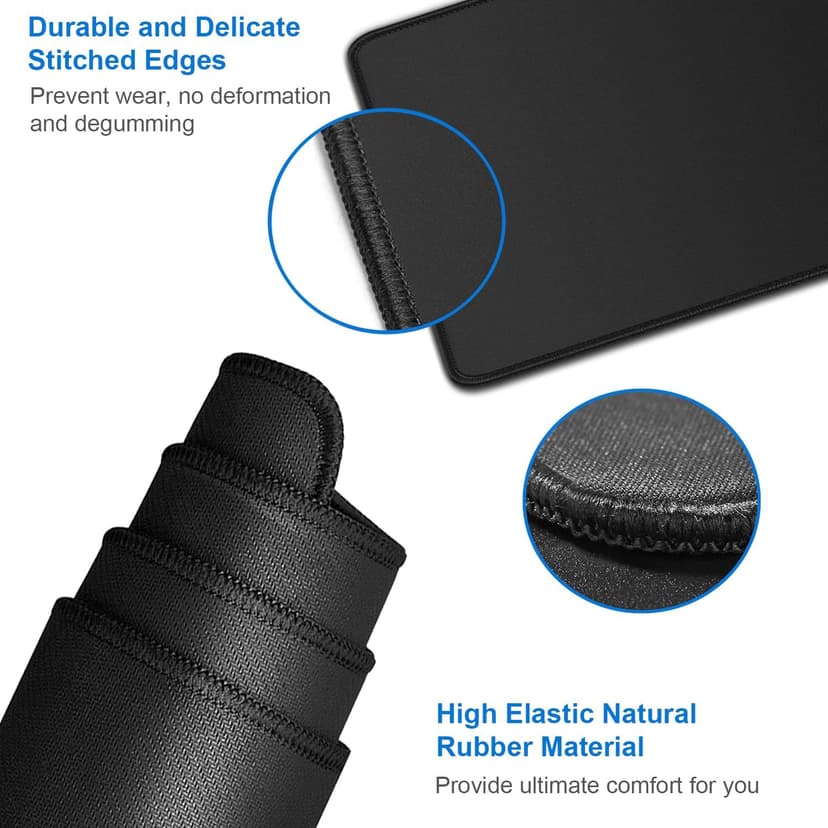 Large Gaming Mouse Pad, 31.5x15.7 inch Large Extended Computer Keyboard Mouse Mat, Water Resist Non-Slip Mousepad Rubber Base Long XXL Desk Mouse Pad for Work & Gaming, Office & Home, Black