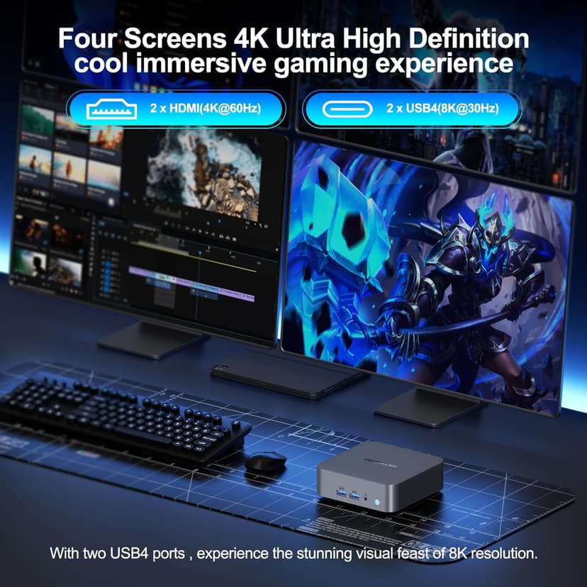 GEEKOM GT13 Pro i9 Mini PC, 13th Gen Intel i9-13900H Mini Computers(14C/20T Up to 5.4GHz) 32GB DDR4&2TB M.2 2280 NVMe Gen 4 * 4 SSD Windows 11 Pro Support Wi-Fi 6E/Bluetooth 5.2/USB 4.0/2.5G LAN/8K