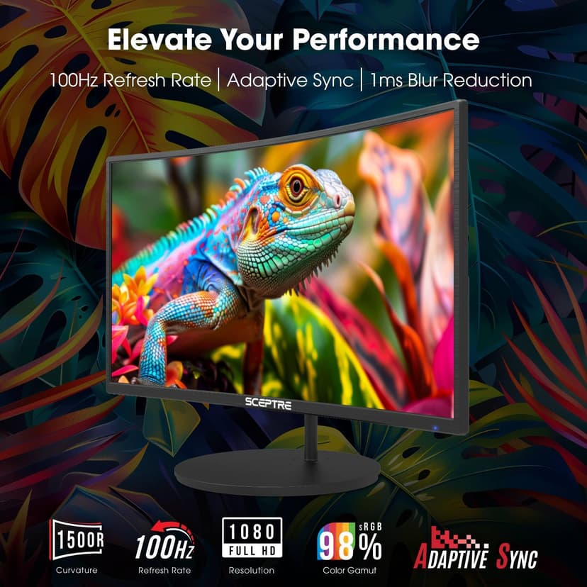 Sceptre New 27-inch Curved Gaming Monitor 100Hz HDMI X2 Build-in Speakers 2025