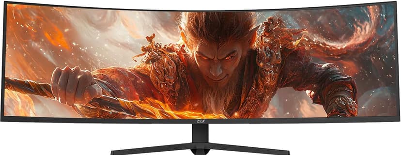 ZZA 49" Curved Gaming Monitor 144/165Hz Ultrawide 32:9 WDFHD 3840 x 1080P,Ultrawide Monitor, 1500R, 120% sRGB, HDMI 2.1 & DP 1.4, Height Adjustable