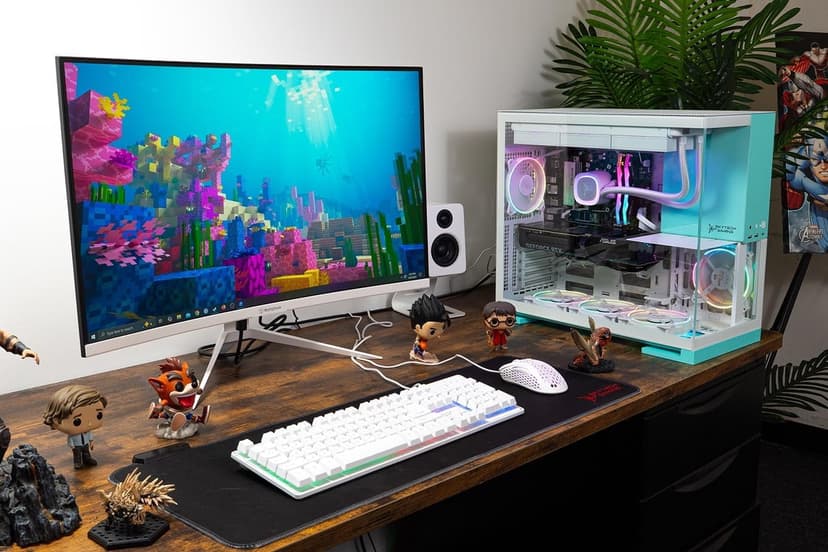 Skytech Gaming Aqua Desktop PC, Ryzen 7 7700X 4.5 GHz (5.4GHz Turbo), NVIDIA RTX 5060, 1TB Gen4 NVMe SSD, 32GB DDR5 RAM 5600 RGB, 850W Gold ATX 3 PSU, 360mm ARGB AIO, Wi-Fi, Win 11