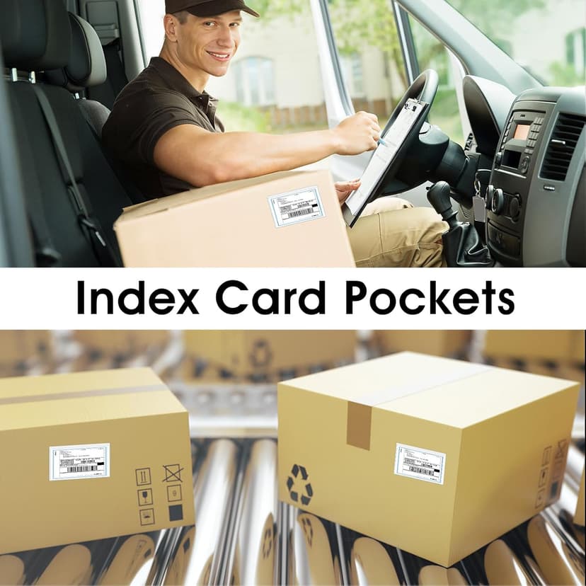 30 Pcs Self-Adhesive Index Card Holders Business Card Pockets Clear Plastic Labels Holders for Organizing Storage Bins Library Card Shelves (3.14 x 2.28 Inches)