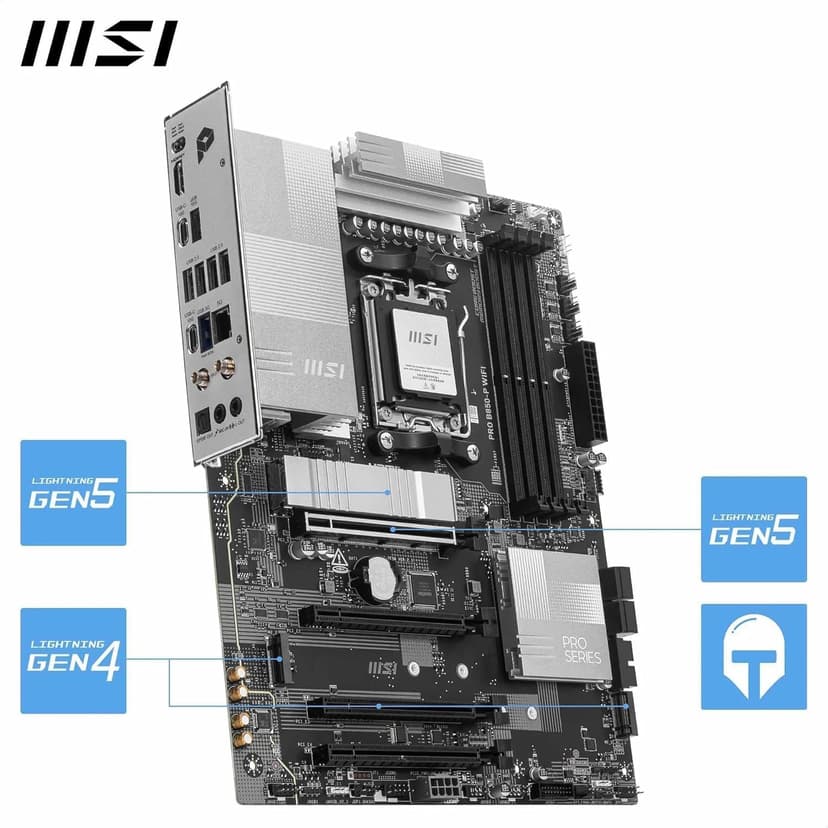 Micro Center AMD Ryzen 7 9700X CPU Processor with MSI PRO B850-P WiFi Motherboard (ATX, AM5, DDR5, PCIe 5.0, M.2 Gen5, Wi-Fi 7, 5G LAN)