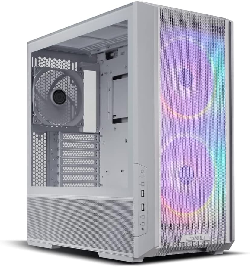 Lian Li Lancool 216 Mid-tower case with high cooling performance - Includes controller - dual front 160MM PWM fans and 1 rear 140MM PWM fan - Airflow focused - Up to 10 fans (CS-L216RCW-X White)