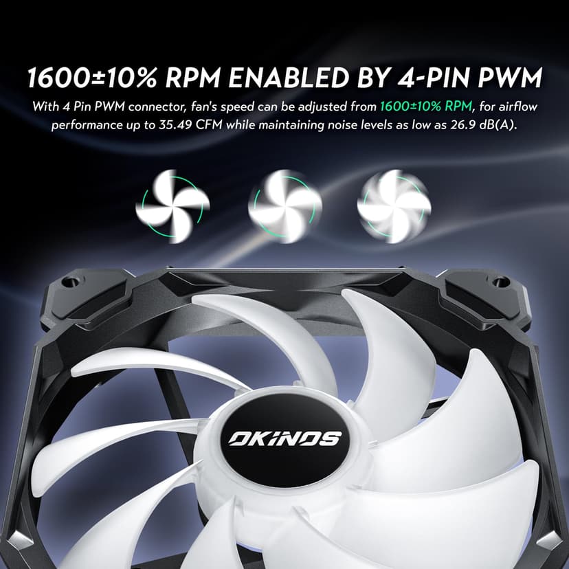 RGB Fans 5 Pack, 4-Pin PWM & 3-Pin Addressable RGB, 120mm Air Series Fans (Included ARGB Controller Hub & Remote)