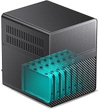 JONSBO N3 Mini-ITX NAS PC Chassis, ITX Computer Case, 8HHD+1-SSDD isk Bays NAS Mini Aluminum with Steel Plate Case, Built-in 2x10cm Fan, Power Support: SFX105mm, Support 130mm CPU Cooler