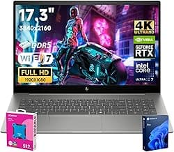 HP 2025 Envy Next Gen Copilot AI Ready Business Laptop, 17.3" UHD Display, Intel Core Ultra 7 155U, GeForce RTX 3050, 64GB DDR5 RAM, 2TB SSD, Backlit KB, Wi-Fi 7, W11P, ADATA 512 External SSD Bundle