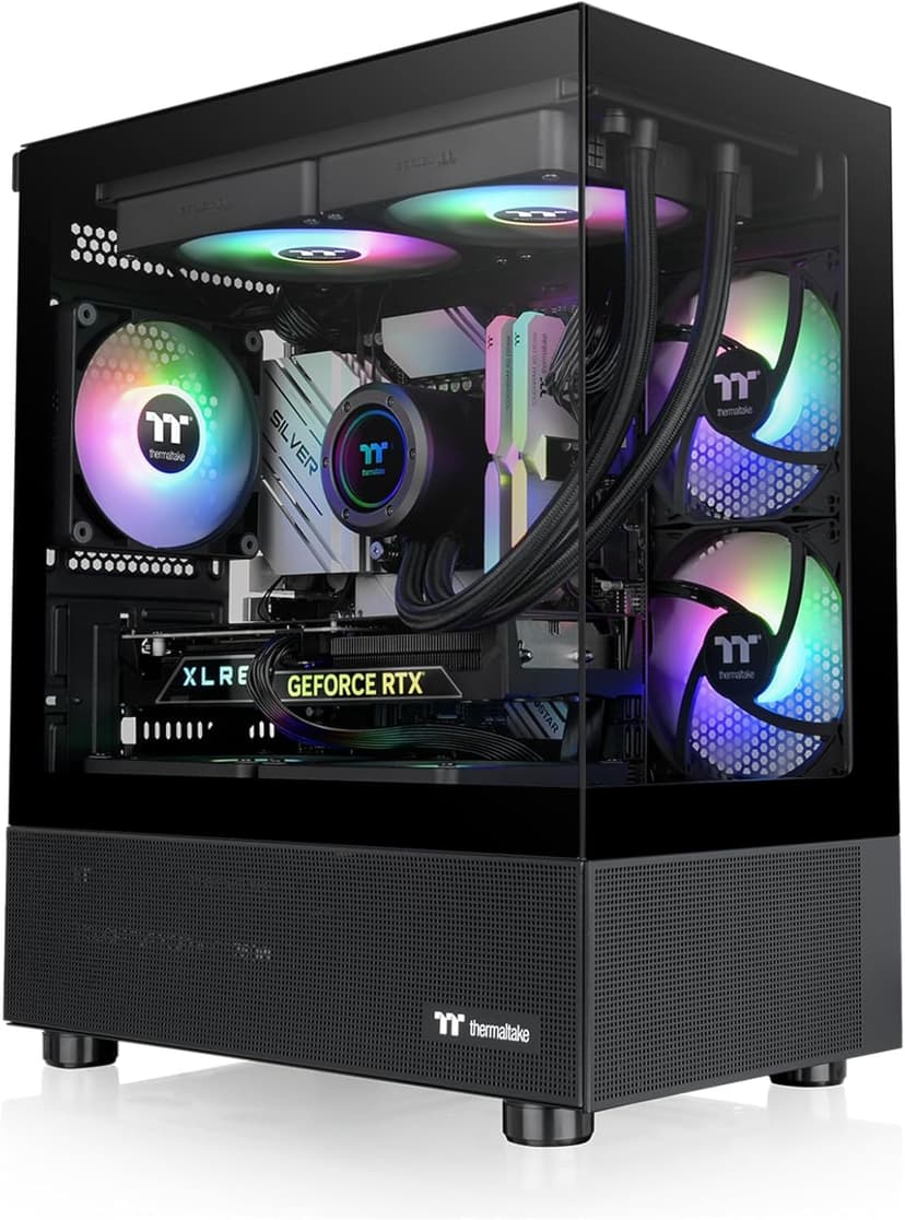 Thermaltake View 170 TG ARGB Black Micro-ATX Case; 3x120mm ARGB Fans Included; Supports Up to 280mm Radiator; Front & Side Dual Tempered Glass Panel; CA-1Z4-00M1WN-00; 3 Year Warranty