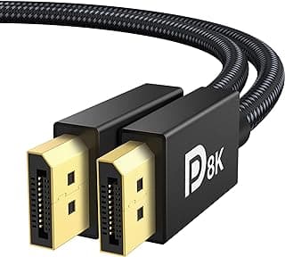 IVANKY 8K DisplayPort Cable 1.4, VESA Certified DP Cable 6.6ft (8K@60Hz, 4K@144Hz, 2K@240Hz)HBR3 Support 32.4Gbps, HDR, HDCP 2.2, FreeSync G-Sync, Braided Display Port for Gaming Monitor, Graphics, PC