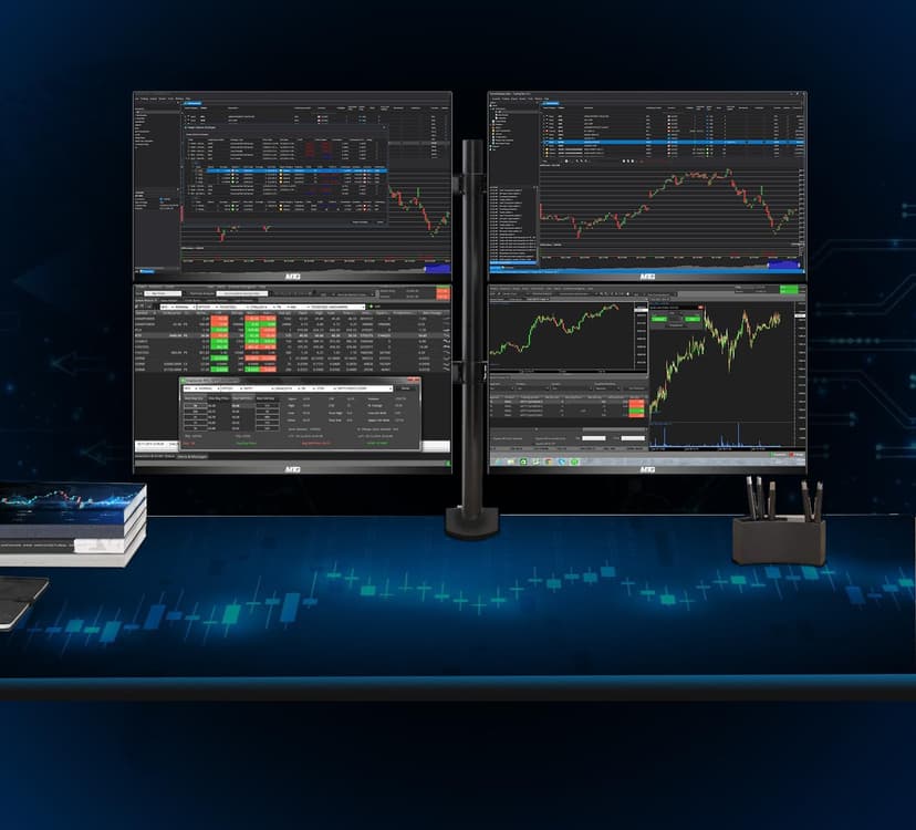 TechMagnet Trading Desktop PC, Intel Core i5 9th Gen, 16GB RAM, 512GB SSD + 4TB HDD, 4 New 22” LED Monitors, 2 Network Cards, Trading Platform Support, MTG Keyboard & Mouse Win 11 (Renewed)