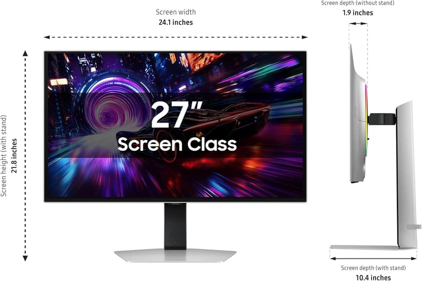 SAMSUNG 27-inch Odyssey QD-OLED G8 (G81SF), 4K, 240Hz, Gaming Monitor, 0.03ms Response Time, DisplayHDR True Black 400, AMD FreeSync™ Premium Pro, Ergonomic Stand, LS27FG810SNXZA, 2025
