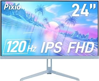 Pixio PX246 Wave Blue 24 inch 120Hz Refresh Rate FHD 1080p Resolution IPS Panel 4ms GTG Response Time Gaming Monitor with Adaptive Sync