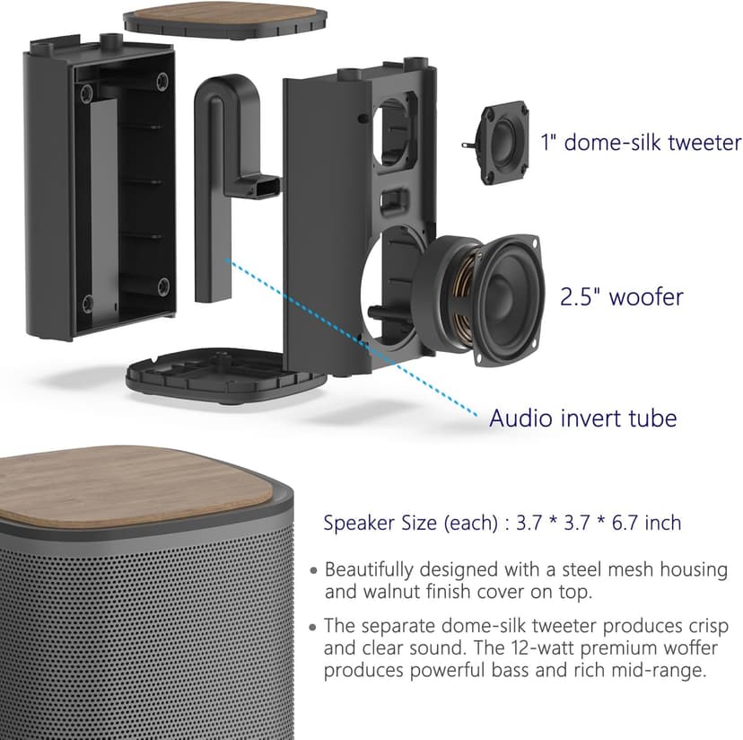 Bluetooth Computer Speakers with Wireless Touch Control Pod for PC Laptop/Desktop Wireless Stereo Gaming Speakers, 4 EQ Modes, Aesthetic Style, 2024 New Model