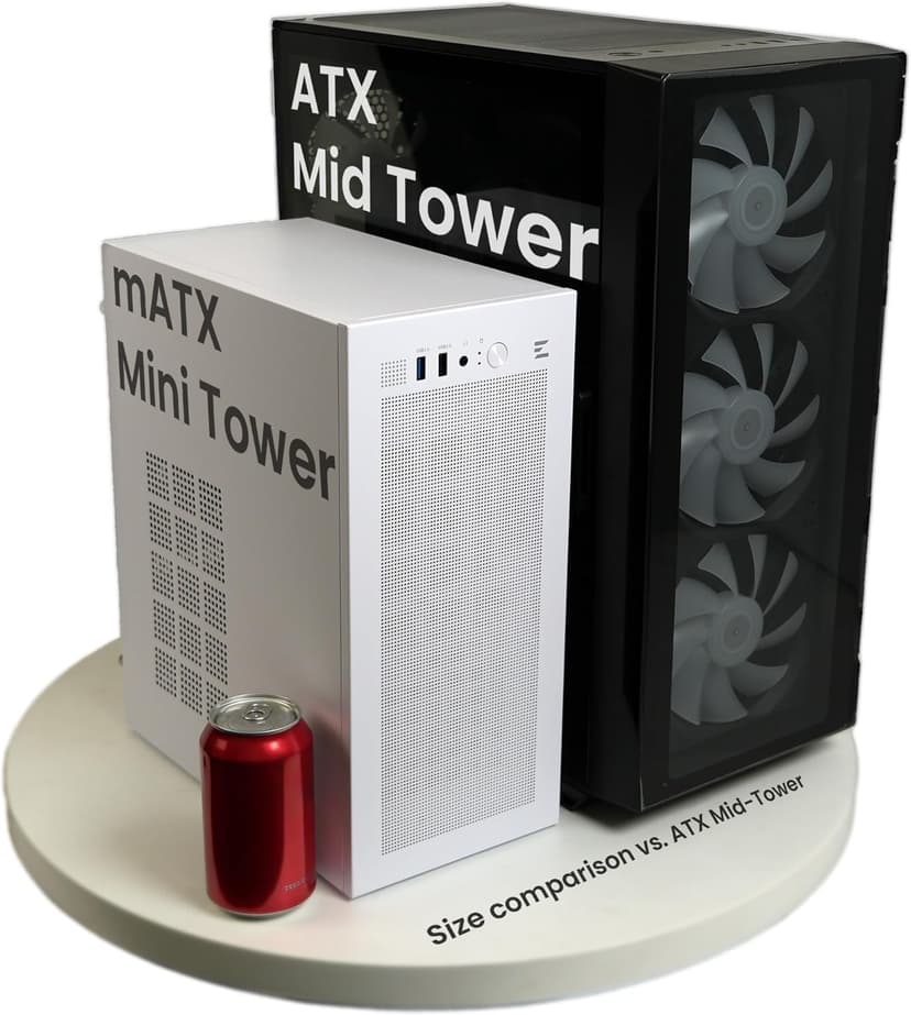 Zalman CUBIX Compact Mini Tower mATX ITX PC Case, Micro-ATX/Mini-ITX/DTX, SFF Small Form Factor SFX HTPC Computer Chassis, USB 3.0, White